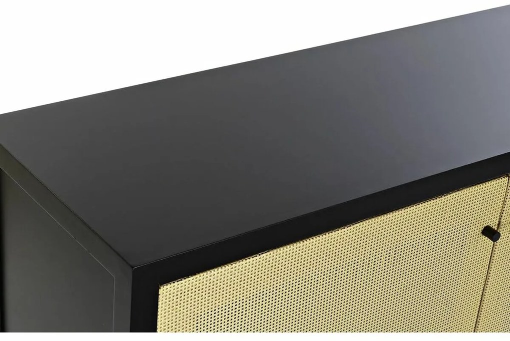 Σκευοθήκη DKD Home Decor   Μαύρο Φυσικό ρατάν Έλατο 120 x 38 x 76 cm