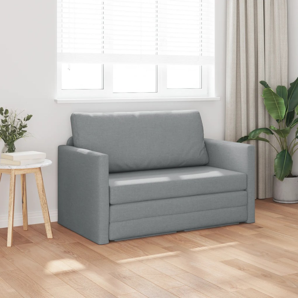 vidaXL Καθιστικό Δαπέδου 2 σε 1 Ανοιχτό Γκρι 124x71x78 εκ Υφασμάτινο