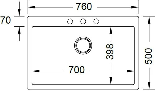 Νεροχύτης Ένθετος Duralit KZ075 Μονός-Gkri Skouro