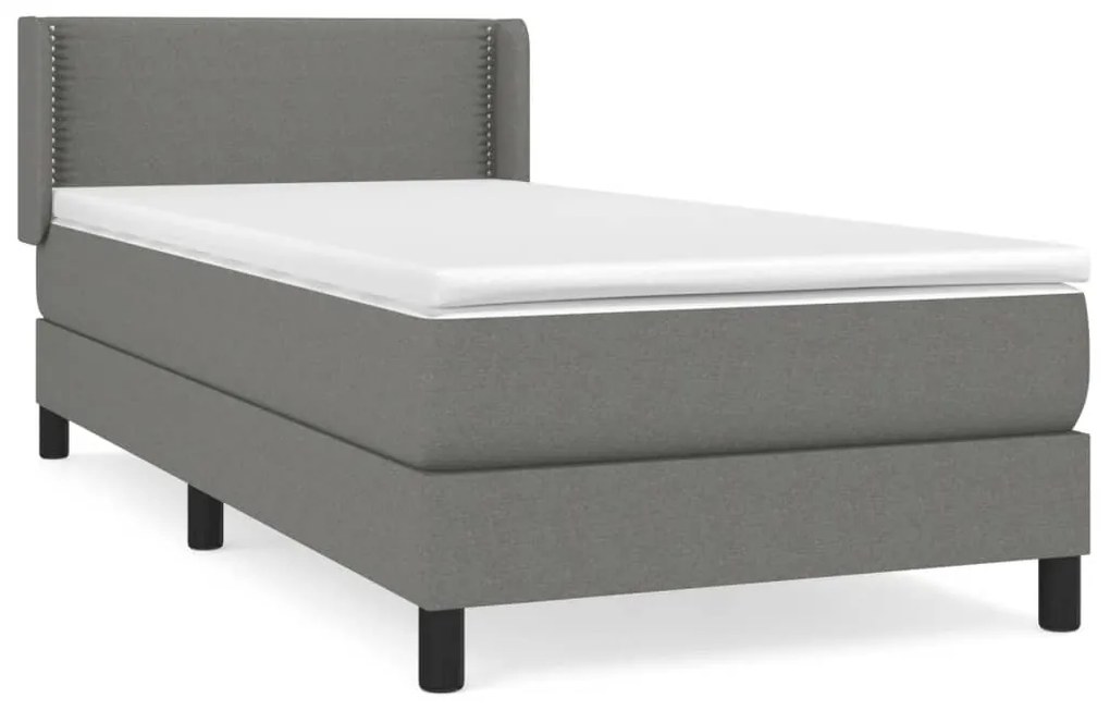 ΚΡΕΒΑΤΙ BOXSPRING ΜΕ ΣΤΡΩΜΑ ΣΚΟΥΡΟ ΓΚΡΙ 90X200 ΕΚ. ΥΦΑΣΜΑΤΙΝΟ 3129602