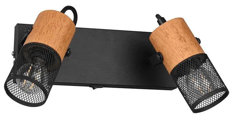 Φωτιστικό Τοίχου - Απλίκα Tosh 804370232 Natural-Black Trio Lighting Metal,Wood