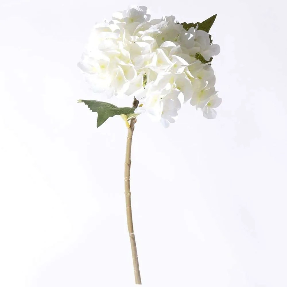 Τεχνητό Λουλούδι Ορτανσία 9851-7 47cm White Supergreens Πολυαιθυλένιο