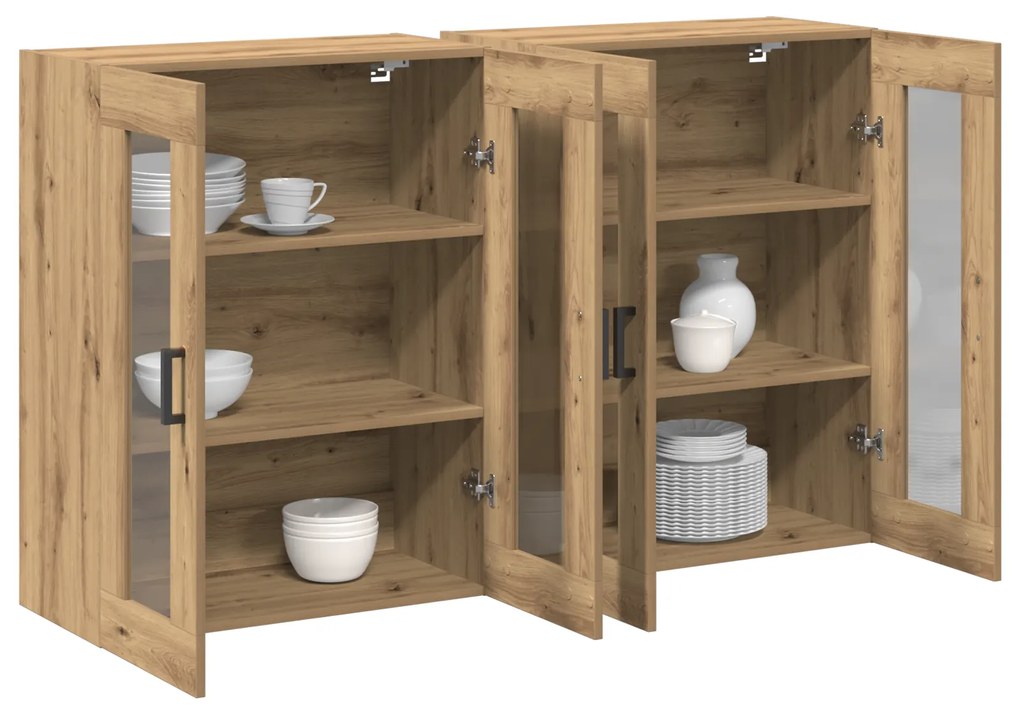 vidaXL τοίχου ντουλάπες 2 τεμαχίων Artisan Oak 69,5 x 34 x 90 εκ, από ξύλο.