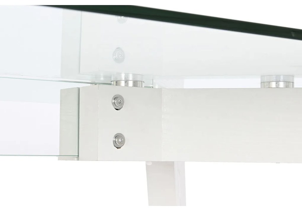 Τραπεζαρία DKD Home Decor Λευκό Διαφανές Κρυστάλλινο Ξύλο MDF 160 x 90 x 75 cm