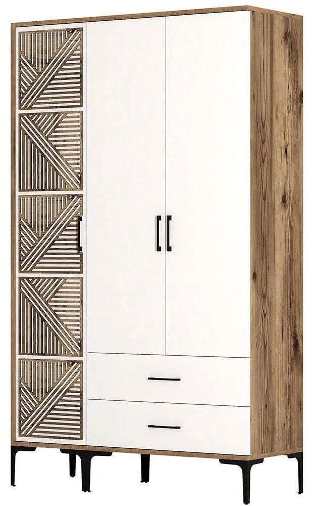 Ντουλάπα Τρίφυλλη Kumsal 845HCT5450 120x47,5x201,4cm Walnut-White Three Door