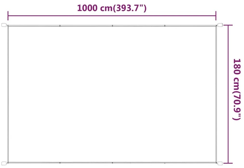 vidaXL Τέντα Κάθετη Λευκή 180 x 1000 εκ. από Ύφασμα Oxford