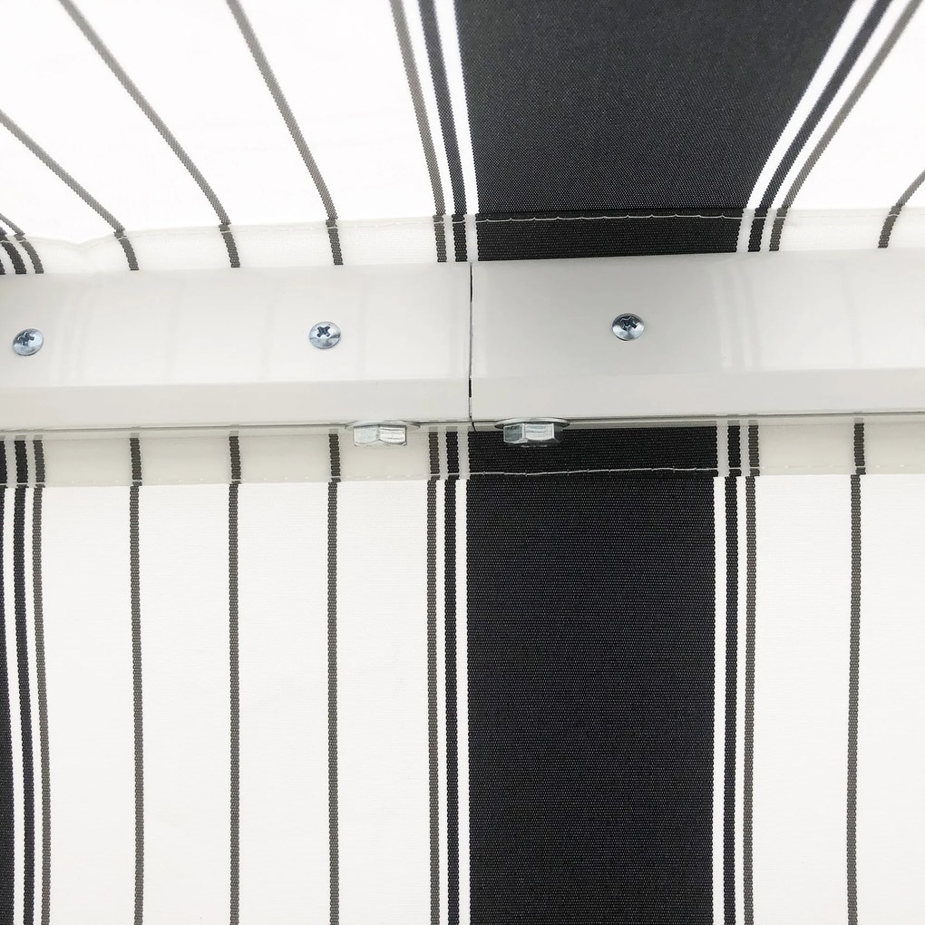 Τέντα Outsunny, Αντηλιακή, Αναδιπλούμενη, με Μανιβέλα, Μεταλλικό Πλαίσιο, Πολυεστέρας, Μπλε+Λευκό, 3,95 x 2,45 x 3,50 m