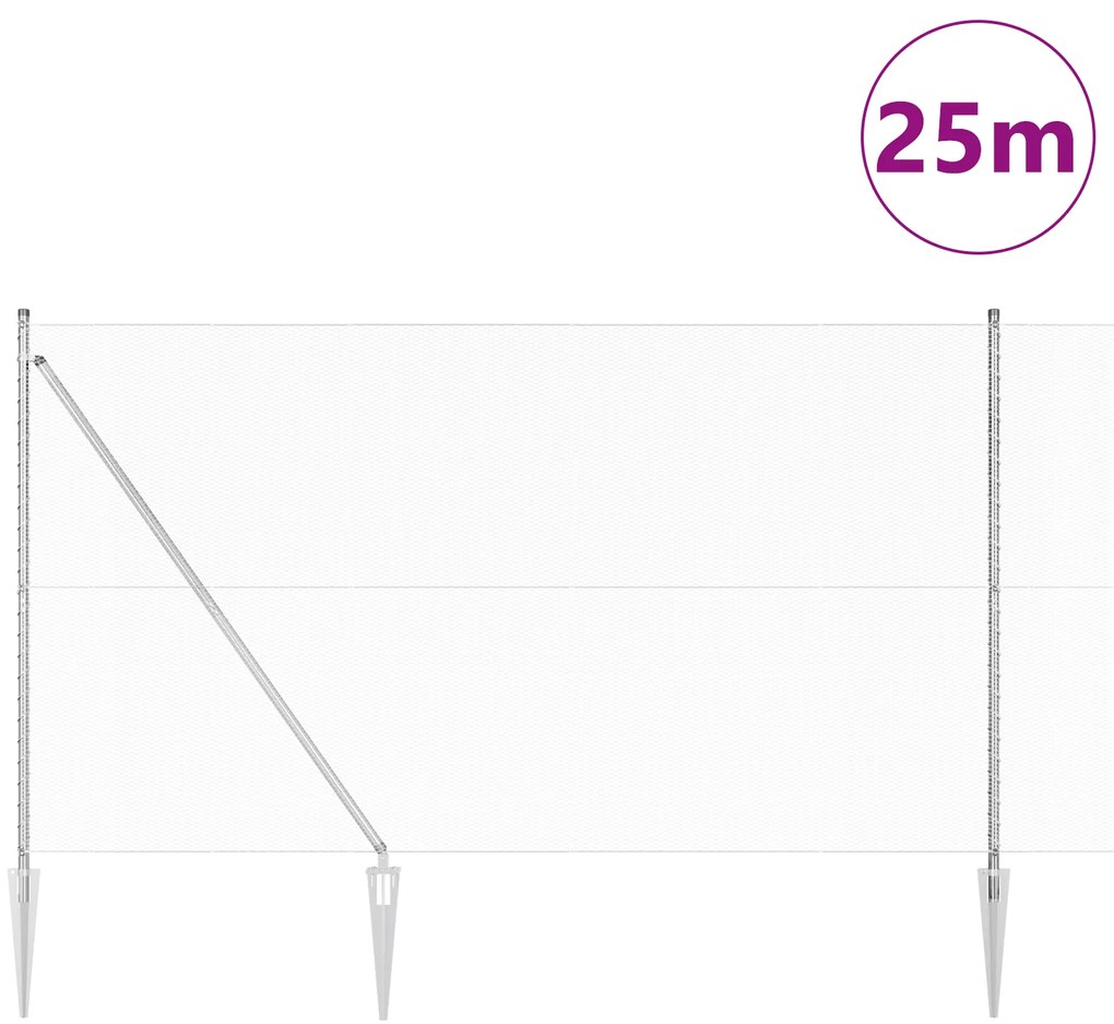 vidaXL Set Φραχτών Σετ 2 Γαλβανισμένος χάλυβας 25 x 1.5 μ Ανθεκτικό