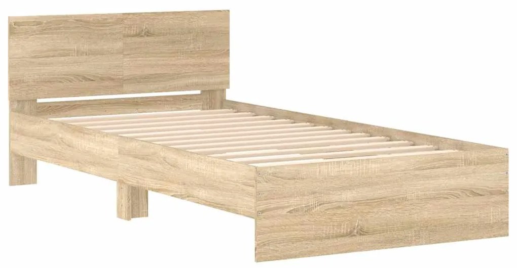 vidaXL Πλαίσιο Κρεβατιού με Κεφαλάρι Sonoma Δρυς 100x200εκ. Επεξ. Ξύλο