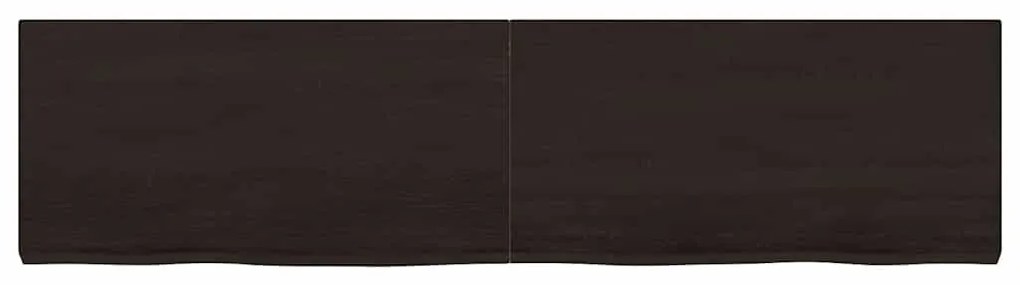 vidaXL Ράφι Τοίχου Σκούρο Καφέ 120x30x(2-4) εκ. Επεξ. Μασίφ Ξύλο Δρυός