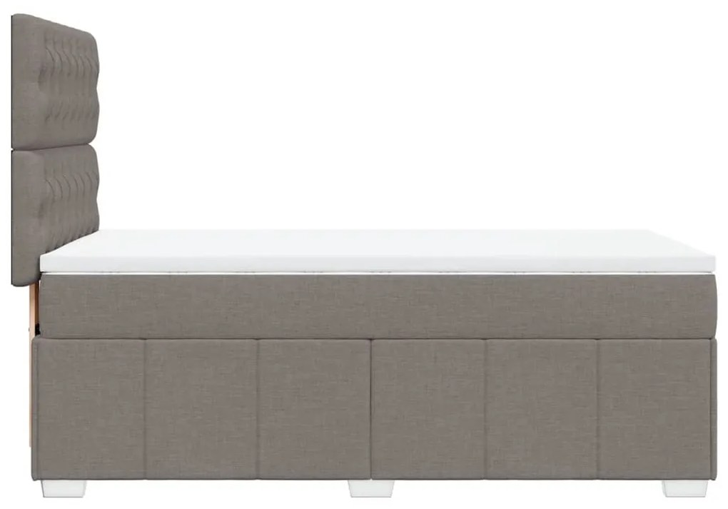 vidaXL Κρεβάτι Boxspring με Στρώμα Taupe 80x200 εκ. Υφασμάτινο