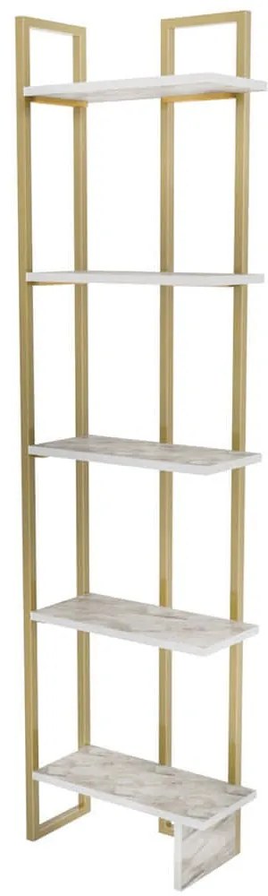 Ραφιέρα Δαπέδου Alice 322RTC1179 45,2x21,6x180cm Marble Effect White-Gold