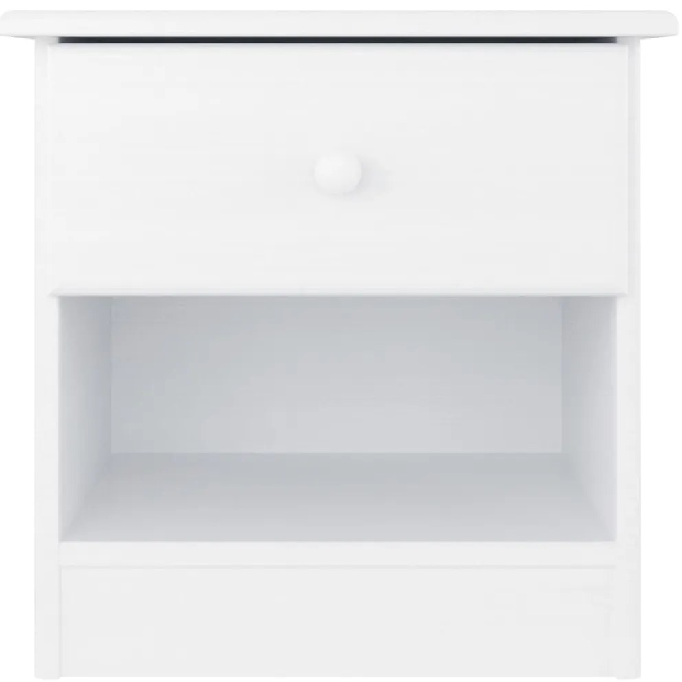 vidaXL Κομοδίνο ALTA Λευκό 41 x 35 x 41 εκ. από Μασίφ Ξύλο Πεύκου