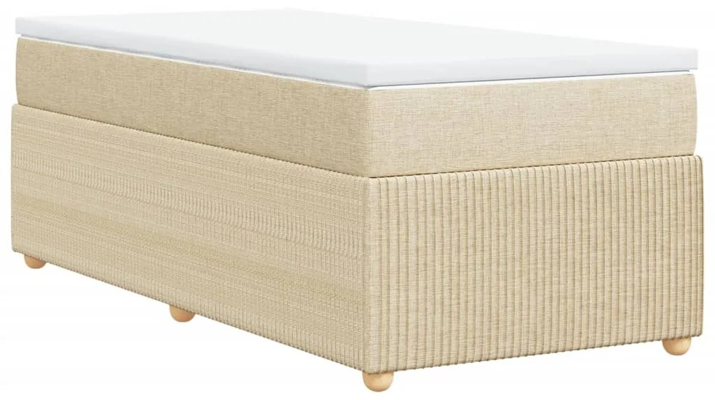 ΚΡΕΒΑΤΙ BOXSPRING ΜΕ ΣΤΡΩΜΑ ΚΡΕΜ 90X190 ΕΚ.ΥΦΑΣΜΑΤΙΝΟ 3285537