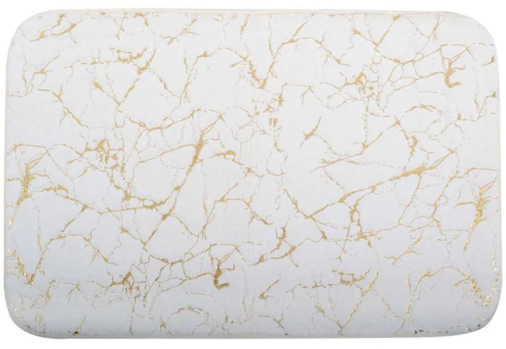 Πατάκι Μπάνιου Marble Effect 826049 50x80cm White-Gold Ankor 50 X 80 50x80cm PVC