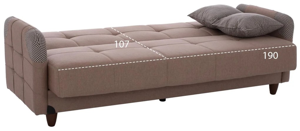 Καναπές - Κρεβάτι Sanna 3θέσιος Μπέζ 210x82x86 εκ. 210x82x86 εκ.