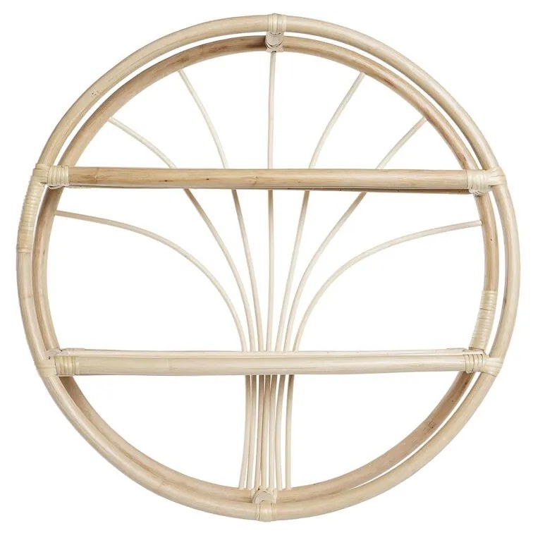 Ράφια DKD Home Decor Τοίχο Φυσικό ρατάν 2 Ράφια (60 x 14 x 60 cm)