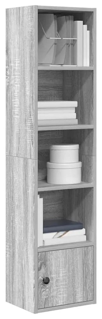 vidaXL Βιβλιοθήκη Γκρι Sonoma 31x24x127 εκ. από Επεξεργασμένο Ξύλο