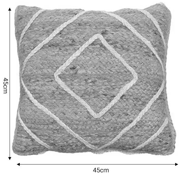 Μαξιλάρι Teddiens Inart φυσικό 100% γιούτα 45x45x2.5εκ 45x2.5x45 εκ.