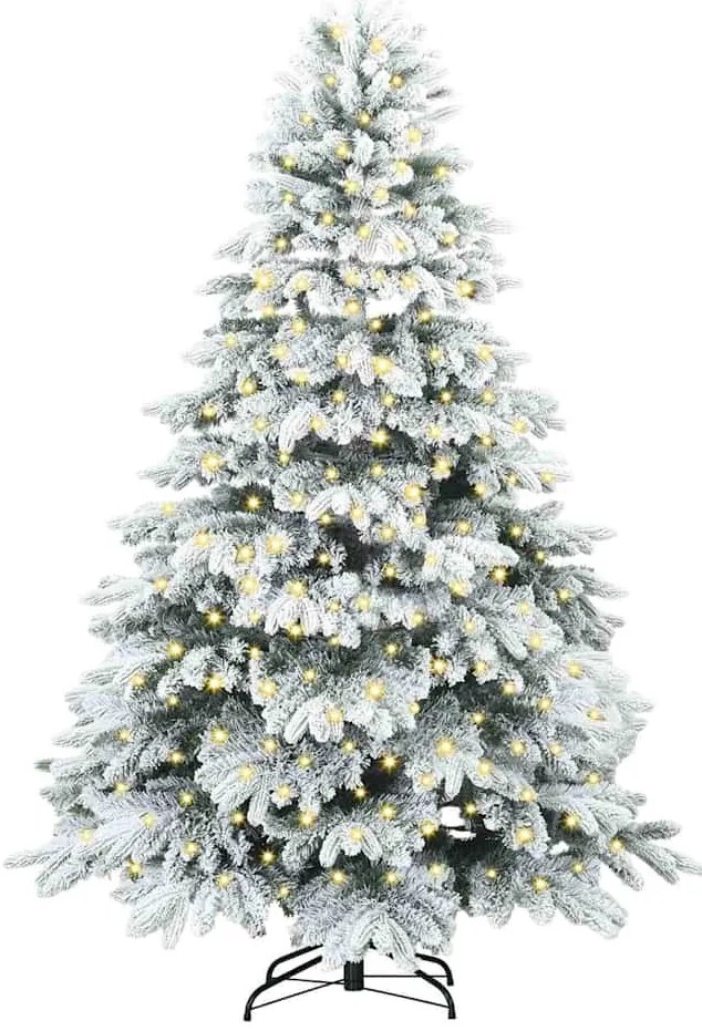 vidaXL Τεχνητό Χριστουγεννιάτικο Δέντρο Λευκό 180 cm ΠΕ και PVC