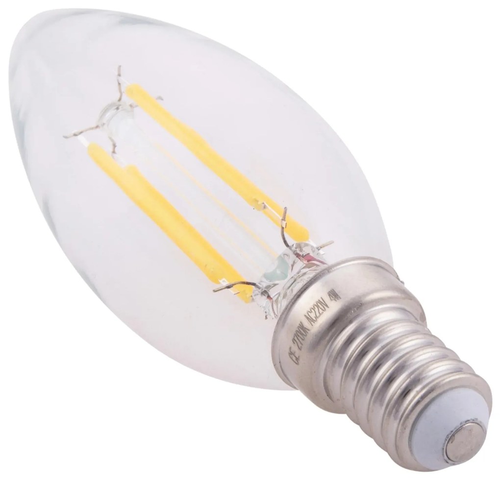 ΛΑΜΠΤΗΡΑΣ LED FILAMENT 4W E14 3000K ΔΙΑΦΑΝΟΣ DIMMABLE