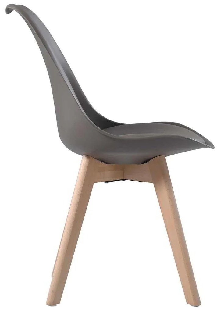 Καρέκλα MARTIN PP  Sand Beige (Ξύλινο πόδι-Metal 48x56x82cm (Σετ 4 ΤΕΜ)