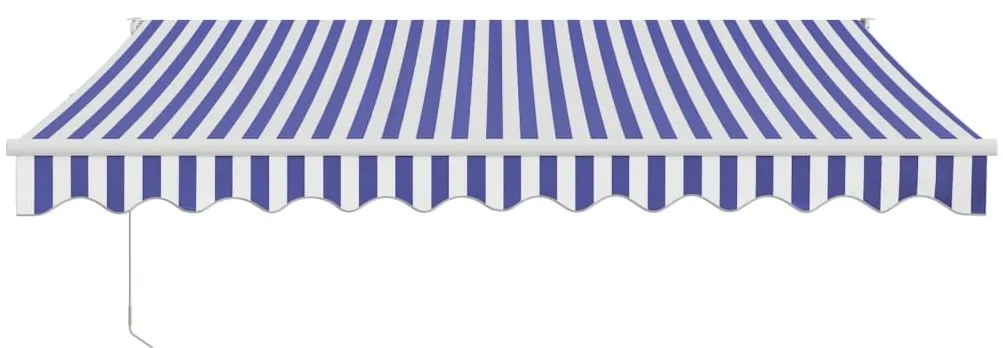 vidaXL Τέντα Πτυσσόμενη Αυτόματη Μπλε και Λευκή 3,5 x 2,5 μ.