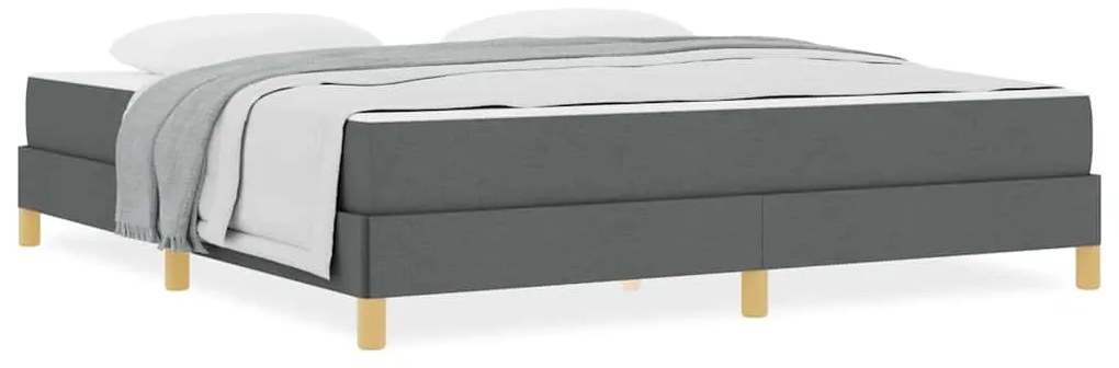 vidaXL Κρεβάτι με ελατήρια Σκούρο γκρι, Καφέ 180 x 200 cm