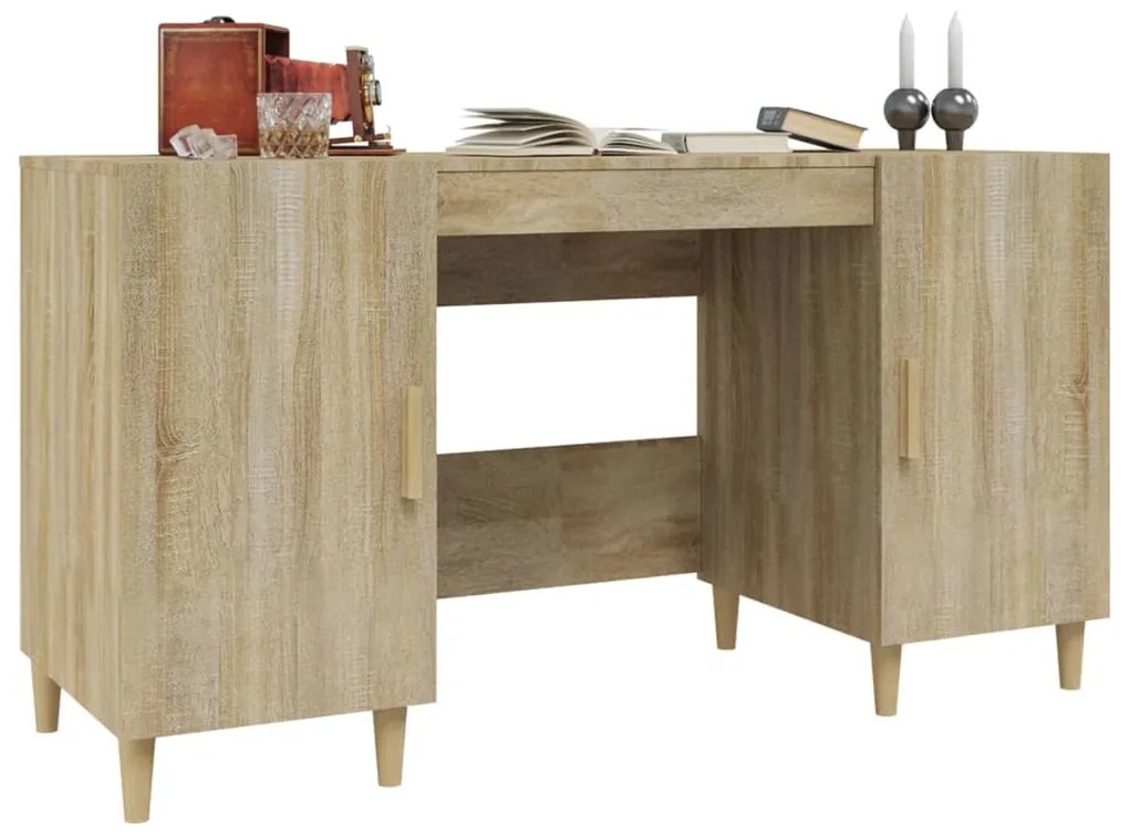 vidaXL Γραφείο Sonoma Δρυς 140 x 50 x 75 εκ. από Επεξεργασμένο Ξύλο