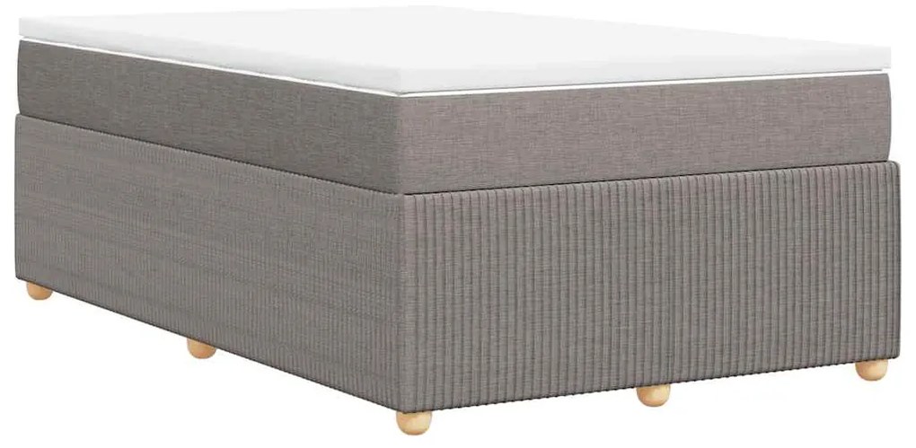 vidaXL Κρεβάτι Boxspring με Στρώμα Taupe 120x190 εκ. Υφασμάτινο