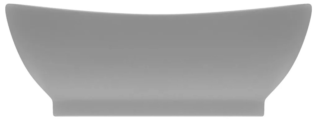 vidaXL Νιπτήρας με Υπερχείλιση Οβάλ Αν. Γκρι Ματ 58,5x39 εκ. Κεραμικός