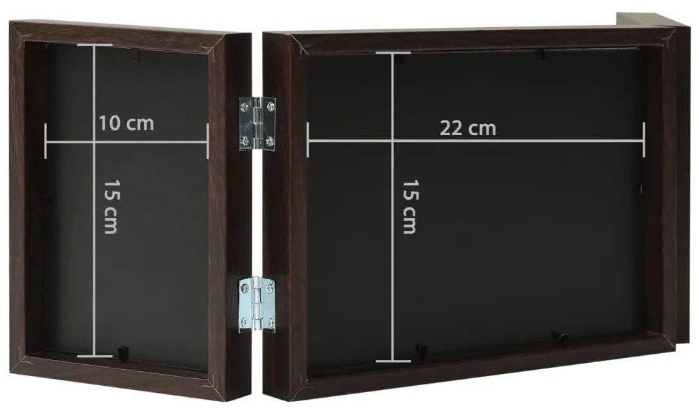 vidaXL Τριπλή Κορνίζα Κολάζ Σκούρο Καφέ 22 x 15 εκ. + 2 x (10 x15εκ.)