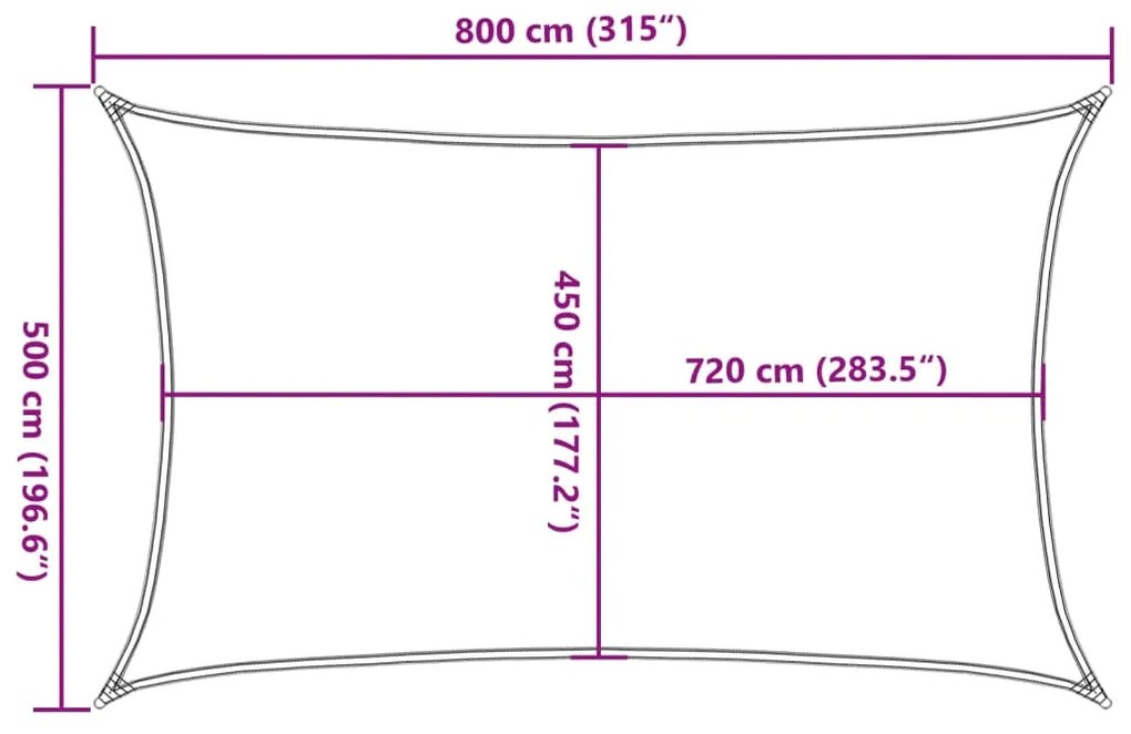 Πανί Σκίασης Taupe 5 x 8 μ. από HDPE 160 γρ/μ² 311413