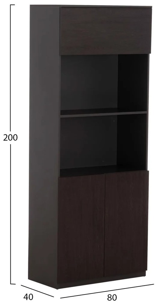Βιβλιοθήκη γραφείου επαγγελματική Rosewood 80Χ40Χ200 Υεκ. 80x40x200 εκ.