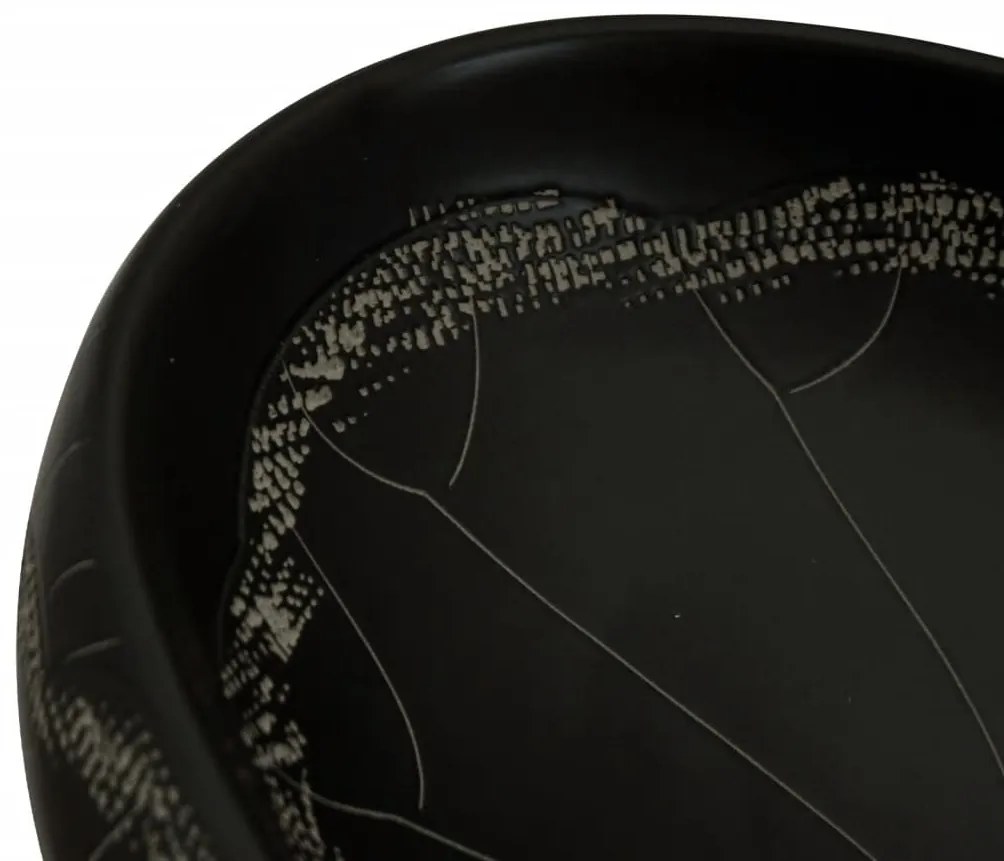 vidaXL Νιπτήρας Οβάλ Μαύρος 59 x 40 x 15 εκ. Κεραμικός