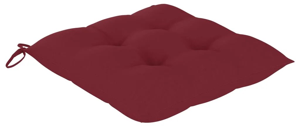 vidaXL Μαξιλάρια Καρέκλας 4 τεμ. Μπορντό 50 x 50 x 7 εκ. Υφασμάτινα