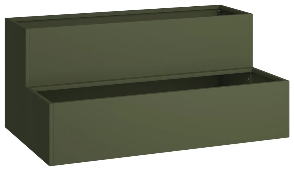 vidaXL Γλάστρα  2-Τάξεων 100x60x45 εκ Ελιάς Ατσάλι