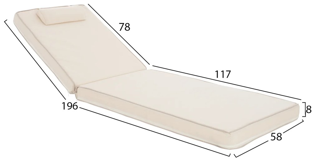 ΜΑΞΙΛΑΡΙ ΞΑΠΛΩΣΤΡΑΣ TEXTILENE SIFNOS ΜΠΕΖ HM11236.60T 196(117+1+78)x58x8 εκ. - 9997530 - HM11236.60T