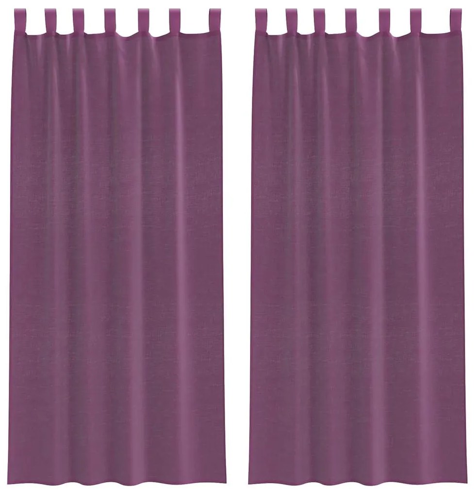 vidaXL Κουρτίνες Voile με βρόχους 2 τεμάχια Μοβ 140x245 εκ.
