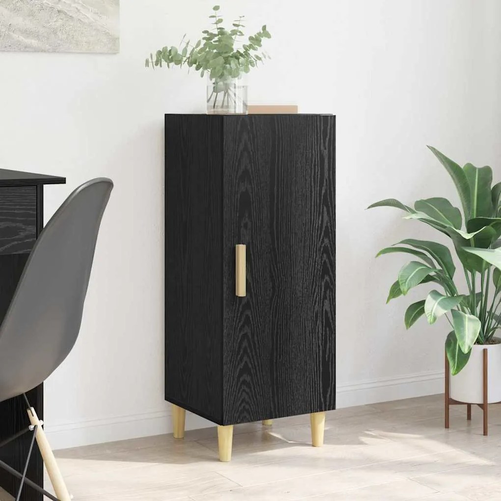 vidaXL Πλαϊνό γραφείο Μαύρη δρυς 34,5 x 34 x 90 εκ. Επεξεργασμένο ξύλο