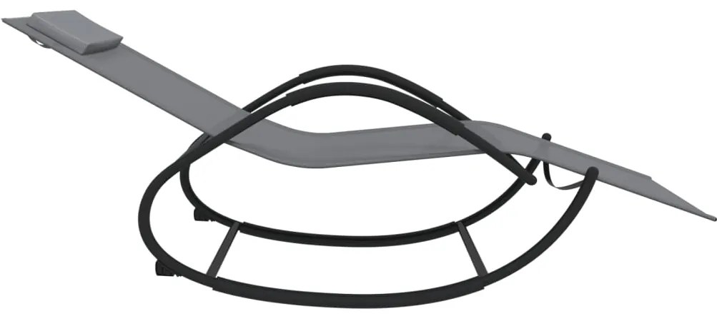 vidaXL Κουνιστές Ξαπλώστρες 2 τεμ. Γκρι από Ατσάλι / Textilene