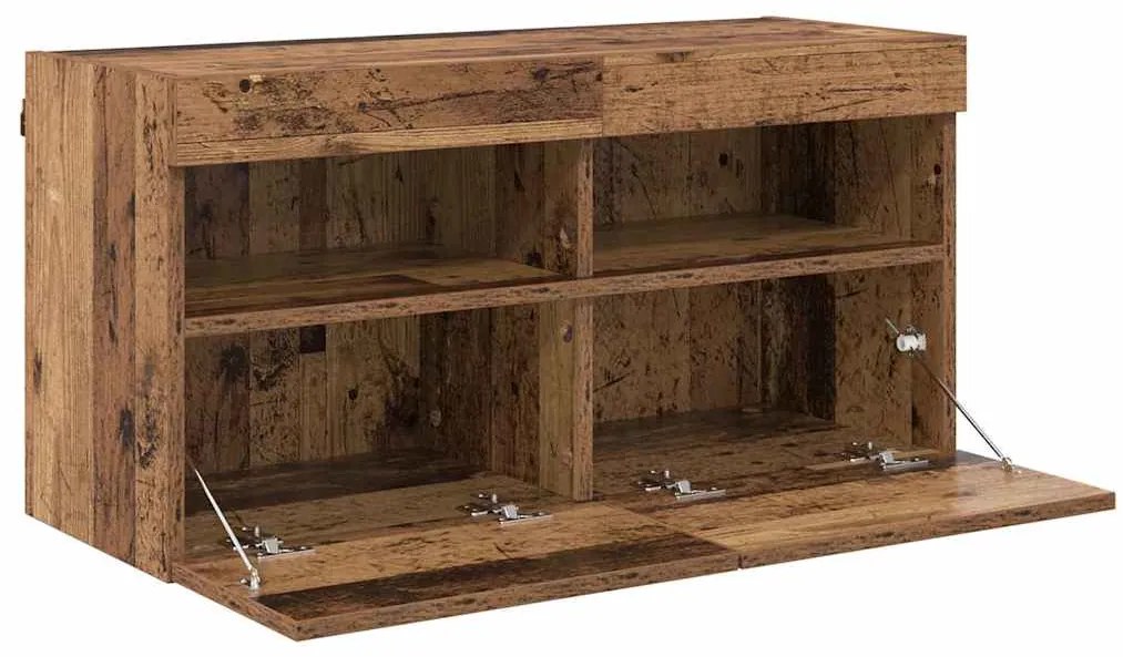 vidaXL Ντουλάπι Τηλεόρασης Τοίχου Επιτοίχιο Παλιό Ξύλο 80 x 30 x 40 εκ