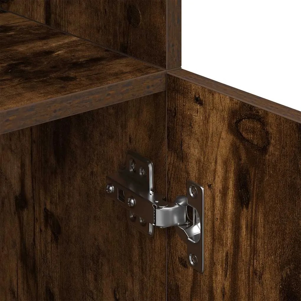 Ντουλάπι Κουζίνας Καπνιστή Δρυς 57x41,5x131,5 εκ. Επεξεργ. Ξύλο - Καφέ