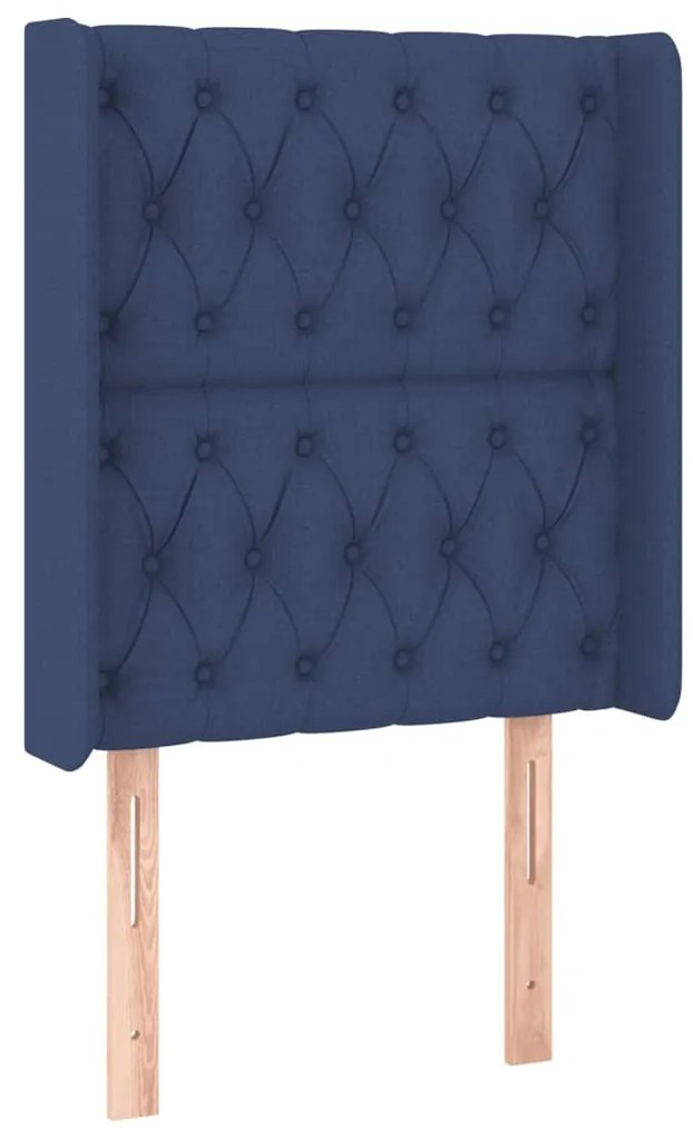 vidaXL Κεφαλάρι Κρεβατιού LED Μπλε 83x16x118/128εκ. Υφασμάτινο