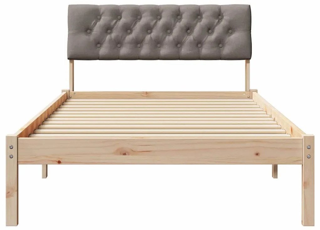 vidaXL Σκελετός Κρεβατιού με κεφαλάρι Καφέ και ταμπά 100 x 200 cm