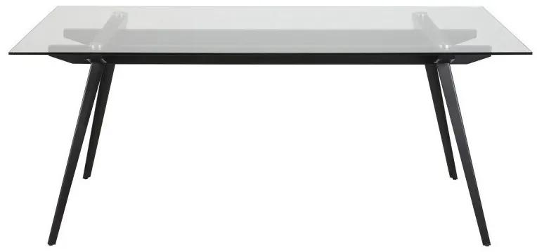 Τραπέζι Oakland 156, Μαύρο, 75x90x180cm, 55 kg, Επεξεργασμένο γυαλί, Μέταλλο | Epipla1.gr