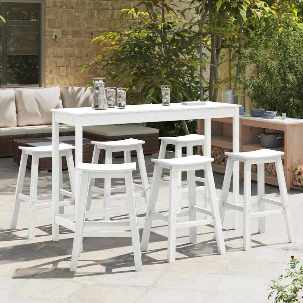 vidaXL Λευκά Σκαμπό Bar (6 τεμ) σε HDPE