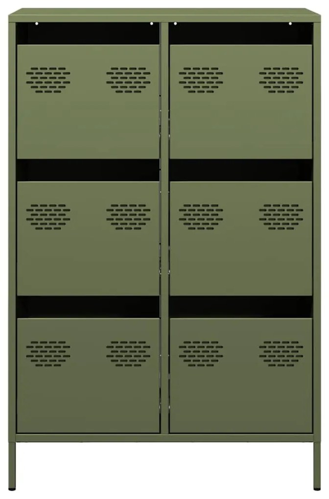 vidaXL Ντουλάπι Πράσινο Λαδί 68x39x101,5 εκ. από Ατσάλι