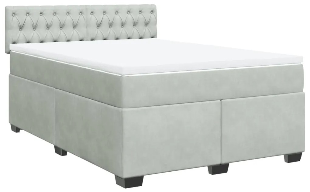 ΚΡΕΒΑΤΙ BOXSPRING ΜΕ ΣΤΡΩΜΑ ΑΝΟΙΧΤΟ ΓΚΡΙ 140X190 ΕΚ. ΒΕΛΟΥΔΙΝΟ 3288612