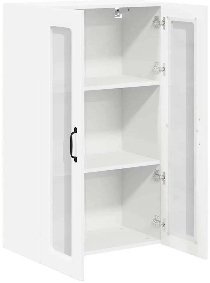 vidaXL Κρεμαστό ντουλάπι κουζίνας Επιτοίχιο Υψηλής γυαλάδας λευκό